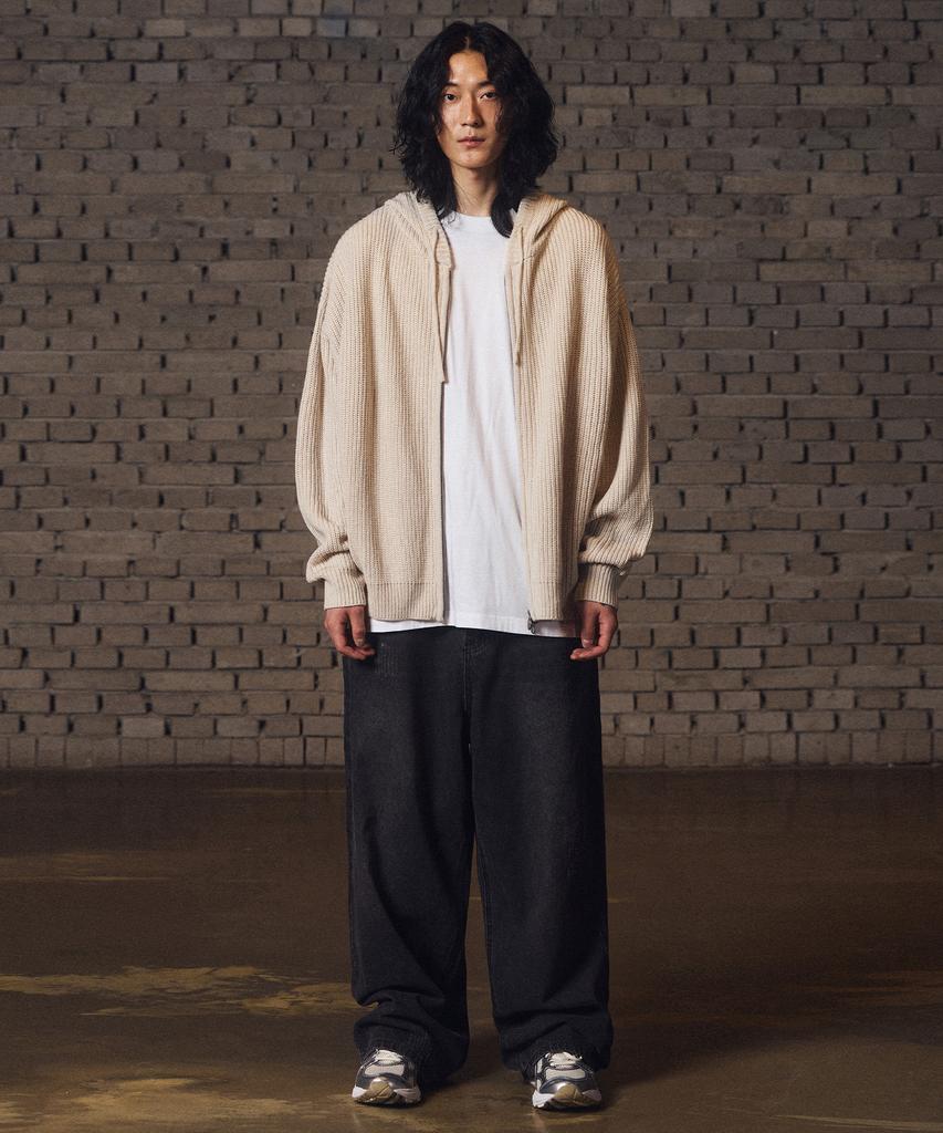 FILLUMINATE Subdude Knit Hooded Zip-Up - Ivory