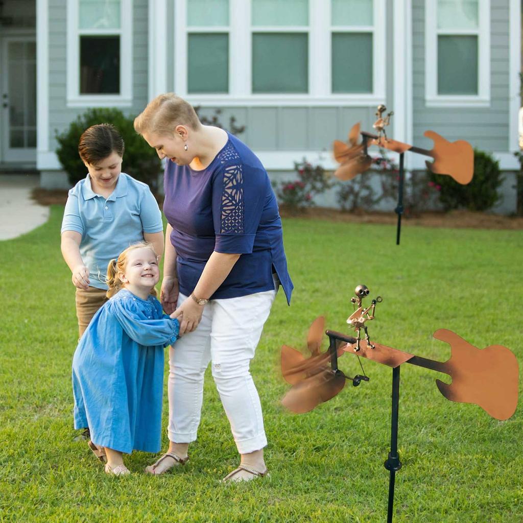 Handmade Metal Drummer Windmill, Drummer Windmill Garden Decoration, Percussionist Music Figurines,Fun Wind-Powered Sculpture