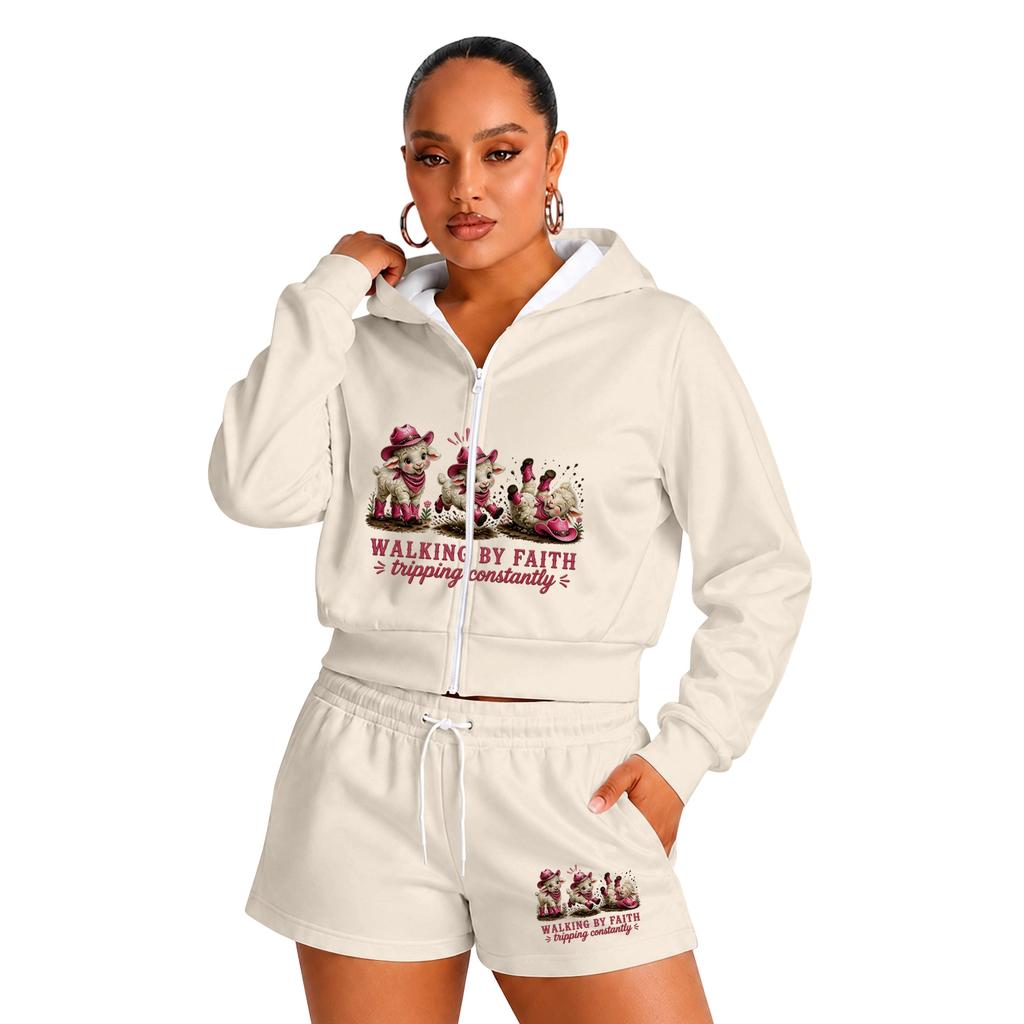 Women's -Inspired Casual Two-Piece Outfit Set with Graphic