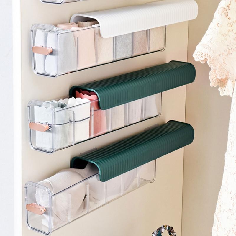 Wandmontierte Unterwäsche Aufbewahrungsbox Schrank BH Kleidungsstück Halter Behälter für Zuhause Wohnheim Schlafzimmer Schrank Organisation