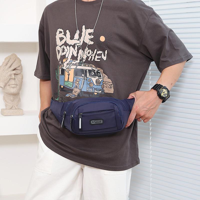 Fanny pack Men's wear-resistant breast bag Outdoor waterproof messenger bag Multifunctional bag Men's mobile phone bag Wallet