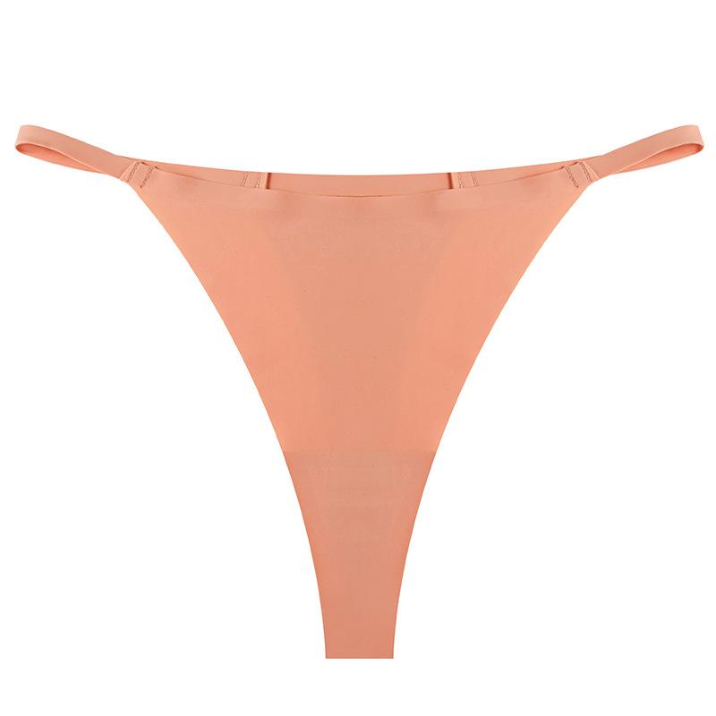 Women's Spring and Summer Sexy Thin Belt One Piece of Ice Silk Breathable Quick Dry Low Waist Non Mark Thong Underwear