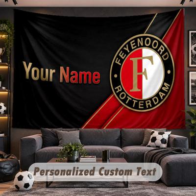Wall Hanging Tapestry Custom NameFeyenoord Pattern Personalized Printed Fabric Wall Decor