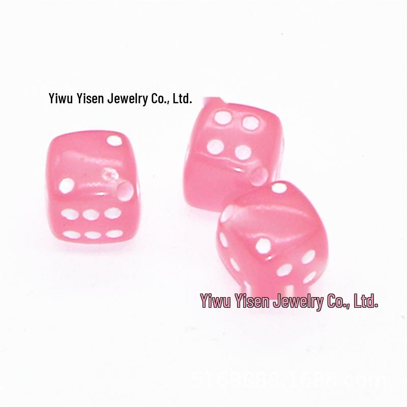 8-10mm Transparent Monochrome Square Dice Beads for DIY Mahjong Crafts