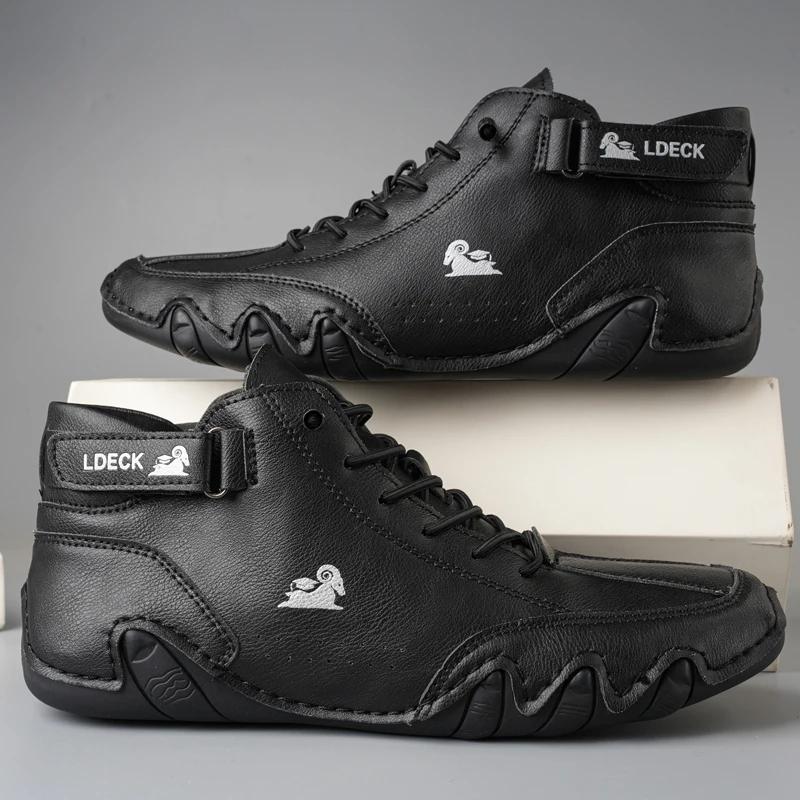 New in Casual Shoes Men Sneakers 2024 Male High Top Sneakers Winter Warm Designer Fashion Loafers Lace Up Shoes Men Ankle Boots