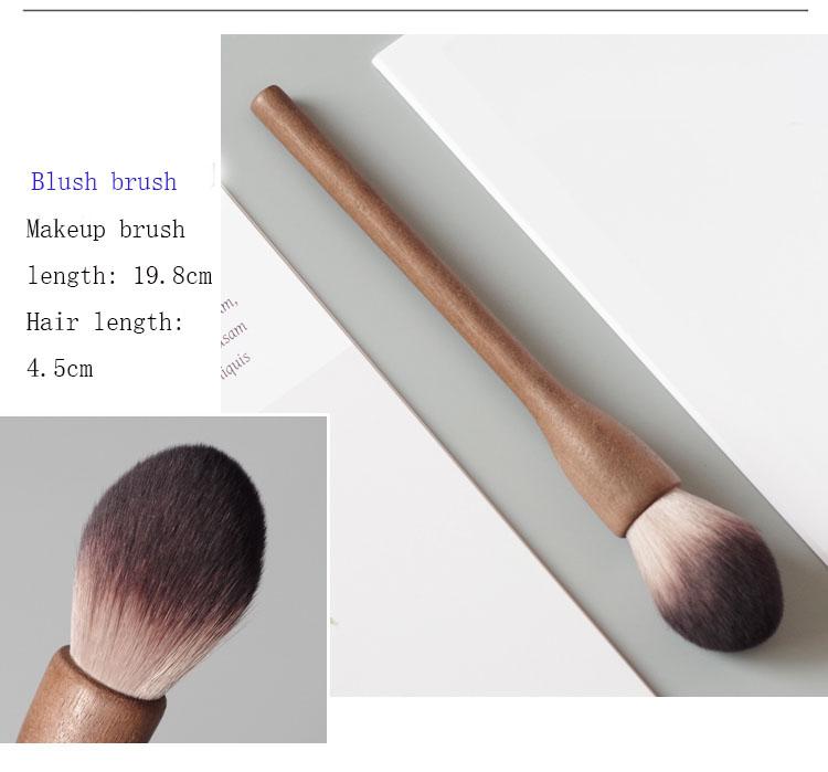 Karsyngirl štětec na make-up, dřevo, ořech, velké retro štětce na pudr, medově sypké, super měkké, krásný dárek pro přítelkyni, nástroj na líčení