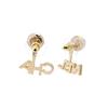 Chanel 21A Split Logo Design Metal Imitation Pearl And Rhinestone Earrings Women Earrings Gold AB6484-B06148-ND176