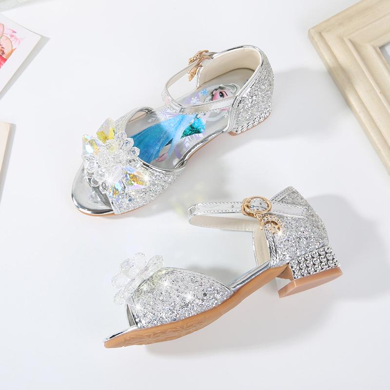 Princess Aisha 2026 Girls' Sandals – Summer Open Toe with Snowflake Rhinestone