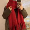 Tassel Winter Cashmere Scarves Mohair Long Shawl Classic Wool Scarf  Student