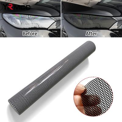 Car Front Rear Tail Light Lamp Stickers Tint Perforated Film Mesh Light Film Taillight Cover Decoration Wrap Film Decal Stickers