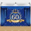 Telón de Fondo 60 Cumpleaños Mujer Hombre 60 Años Decoraciones de Cumpleaños Suministros para Fiestas Globos Brillantes Pancarta Sesenta Atrezzo para Sesión de Fotos