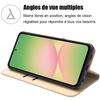 Coque de protection - BOOLING - pour Samsung Galaxy A56 5G - Cuir Synthétique Doré - 2 Verres Trempés - Antichoc