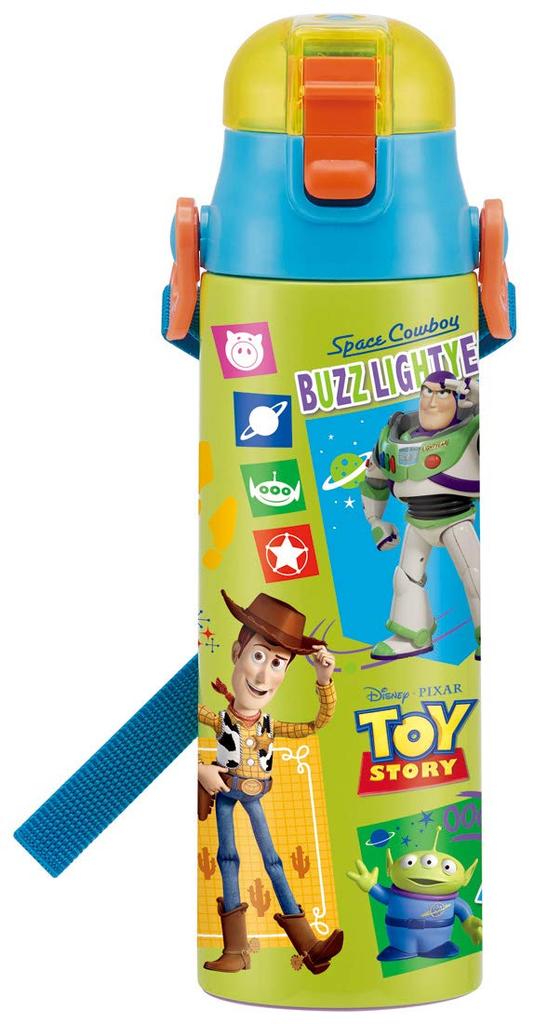 Skater Kids' 2-Way Stainless Steel Water Bottle with Cup, Toy Story 20 Disney Design, 570ml (SKDC6)