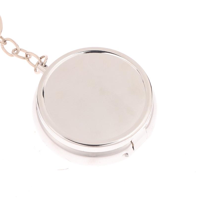 Round Storage 3-Compartment Metal Small Pill Box Outdoor Portable Mini Foldable Pockt Pill Capsule Holder Case Organizer