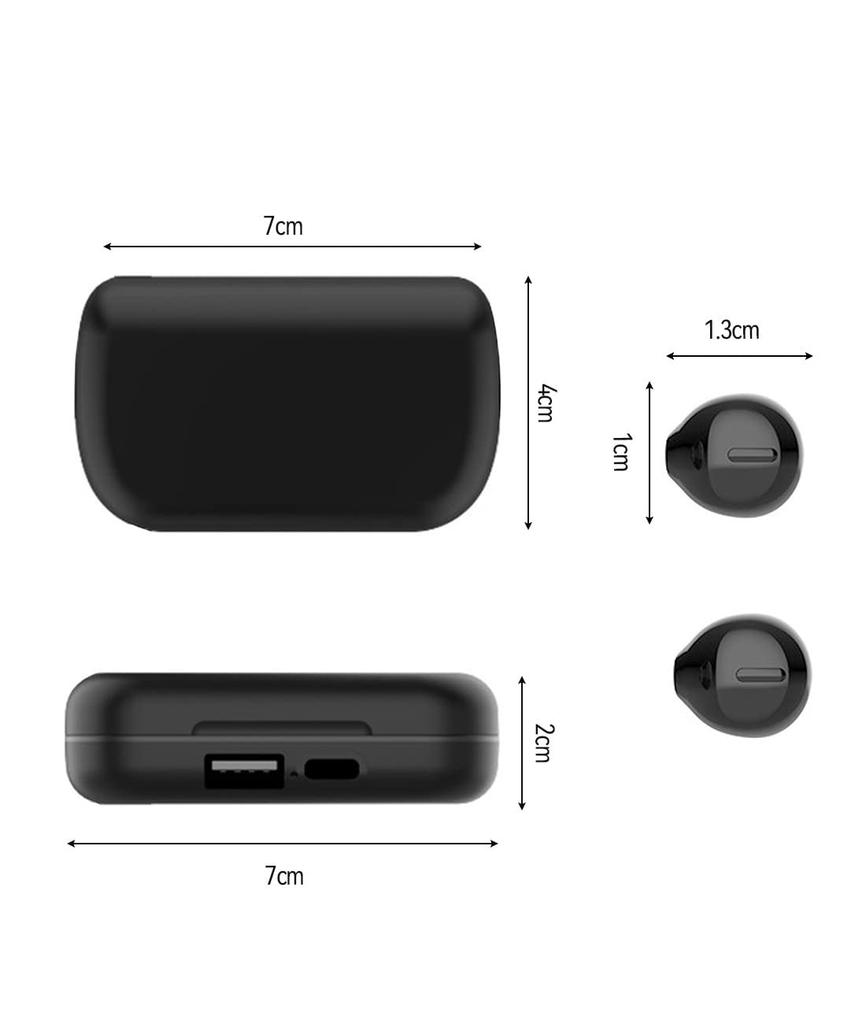 And Night Sleep Single Battery Level IPX5 for Both Left and Right Bluetooth USB Portable Button Stealth Miniature Bluetooth Mini Wireless Hidden
