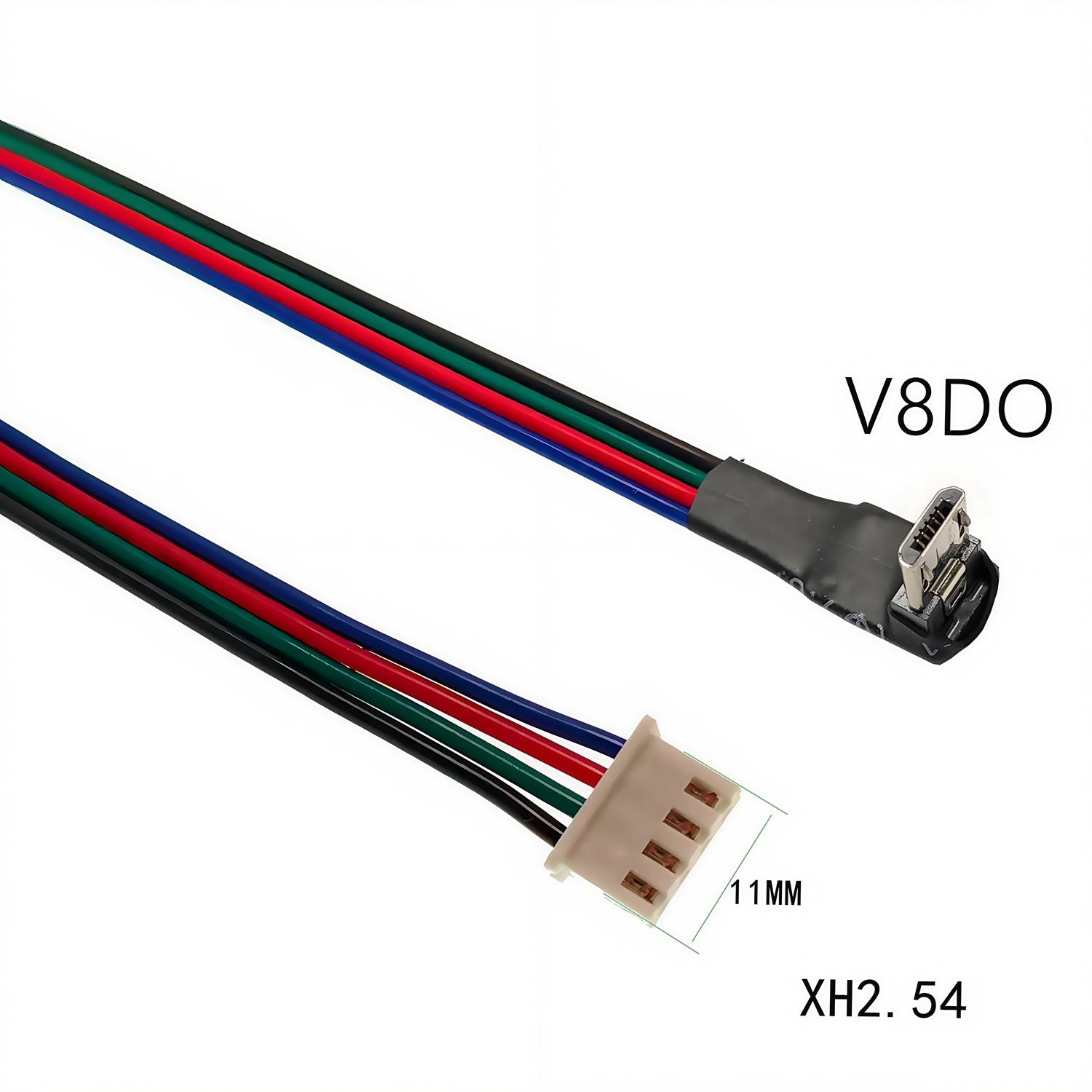 

4-core power cable, USB male and female connector to XH2.54-4P, micro mini usb type-c terminal adapter, 1 unit 30CM