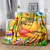 Winnie Puuh Decke Ultra-Weich, Warm, Gemütlich Überwurf für Wohnzimmer, Sofa, Ganzjahres-Reiseaccessoire Niedlicher Zeichentrickfigur Heimdekoration
