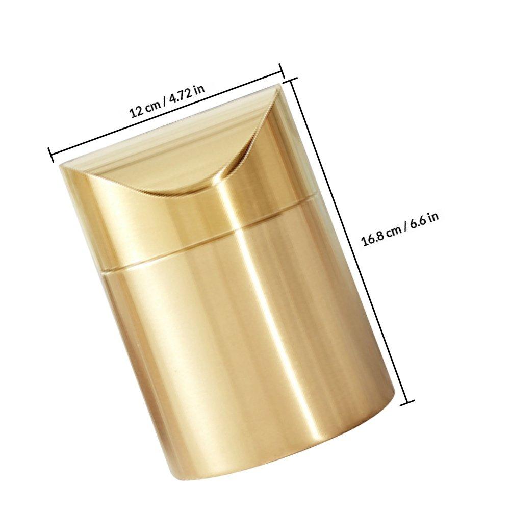 

Mini Stainless Steel Trash Can Press Lid Desktop Countertop Garbage Bin Small Office Bedroom Kitchen Waste Container золотистый