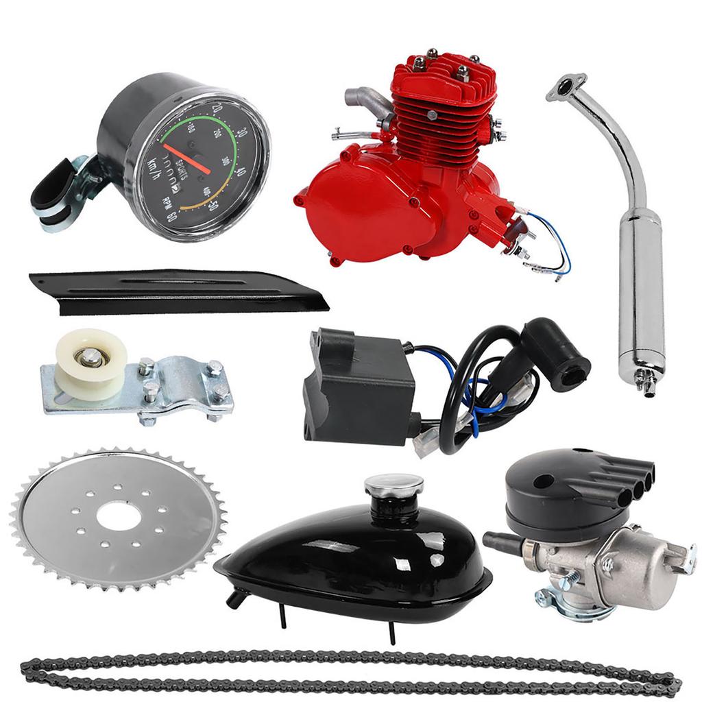 80CC Bike Motorized Bicycle 2?Stroke Cycle Petrol Gas Engine Motor Kit Set Speedometer