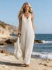 Bohemian Beach Spaghetti Strap Knit Maxi Dress