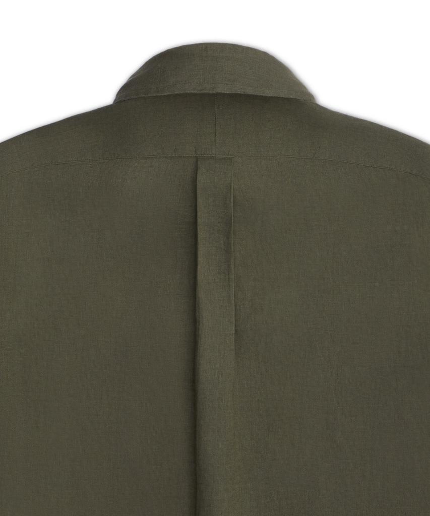 POLO RALPH LAUREN Custom Fit Linen Shirt - Dark Green