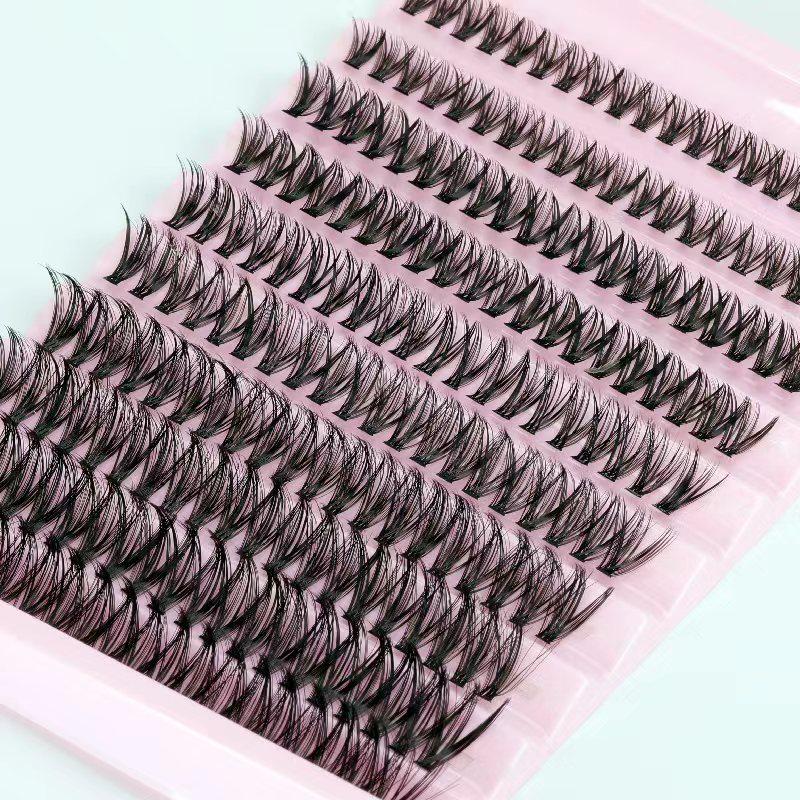 Cross-Border Fluffy False Eyelashes - 30P/50P/60P/80P, 0.07 Thickness, C Curl, Dense