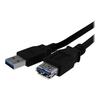 1m USB 3.0 A To A Extension Cable - M/F - SuperSpeed USB A Extension Cable In Black - M/F - USB3SEXT1MBK