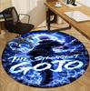 Jujutsu Kaisen Pattern Round Rug, Indoor/Outdoor Mat, for Picnic, Gameroom, Bedroom, Office, Living Room, Home Decor Carpet, Birthday Gift