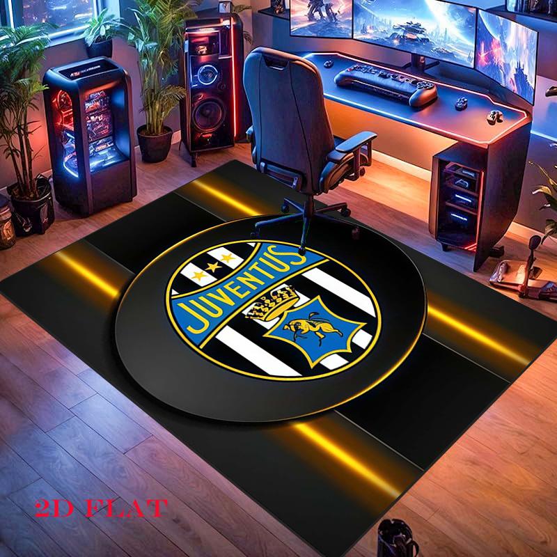 Tappeto Rug Juve per Soggiorno Camera da Letto Casa Decorazione Divano, Tappetino Antiscivolo per Giochi Bambini