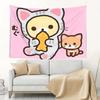 Korilakkus Cat Costume Tapestry, Kawaii San-X Character Print, Pink Cute Wall Hanging For Bedroom & Dorm Room