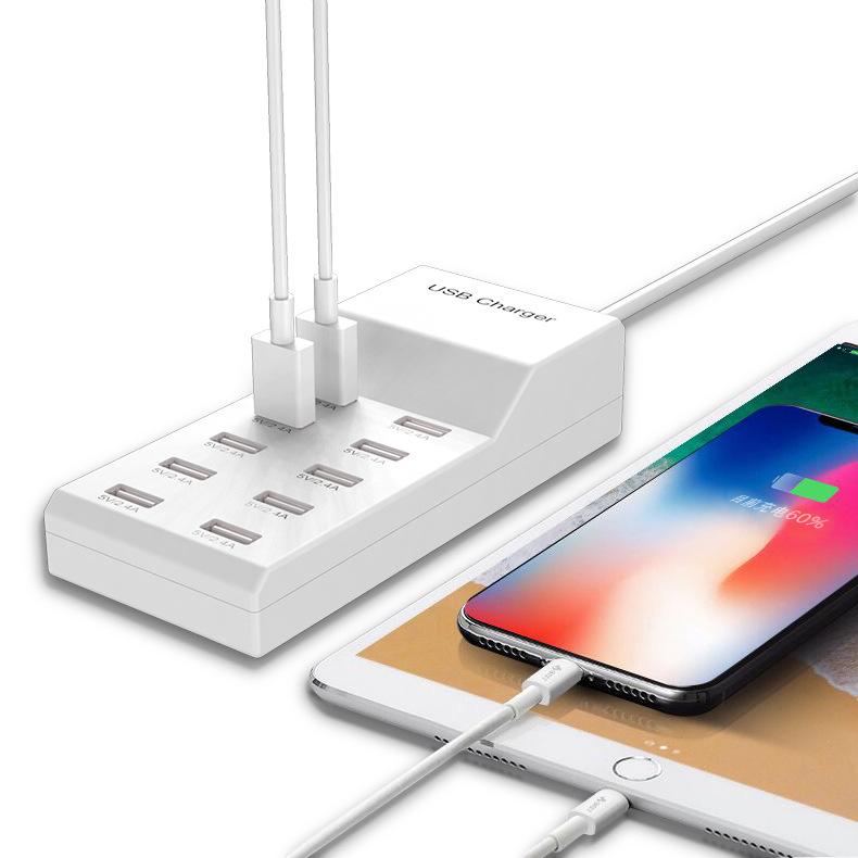 Chargeur USB Multi-Ports à Charge Rapide 50W pour Apple, Huawei, Samsung, Xiaomi, Vivo, Honor