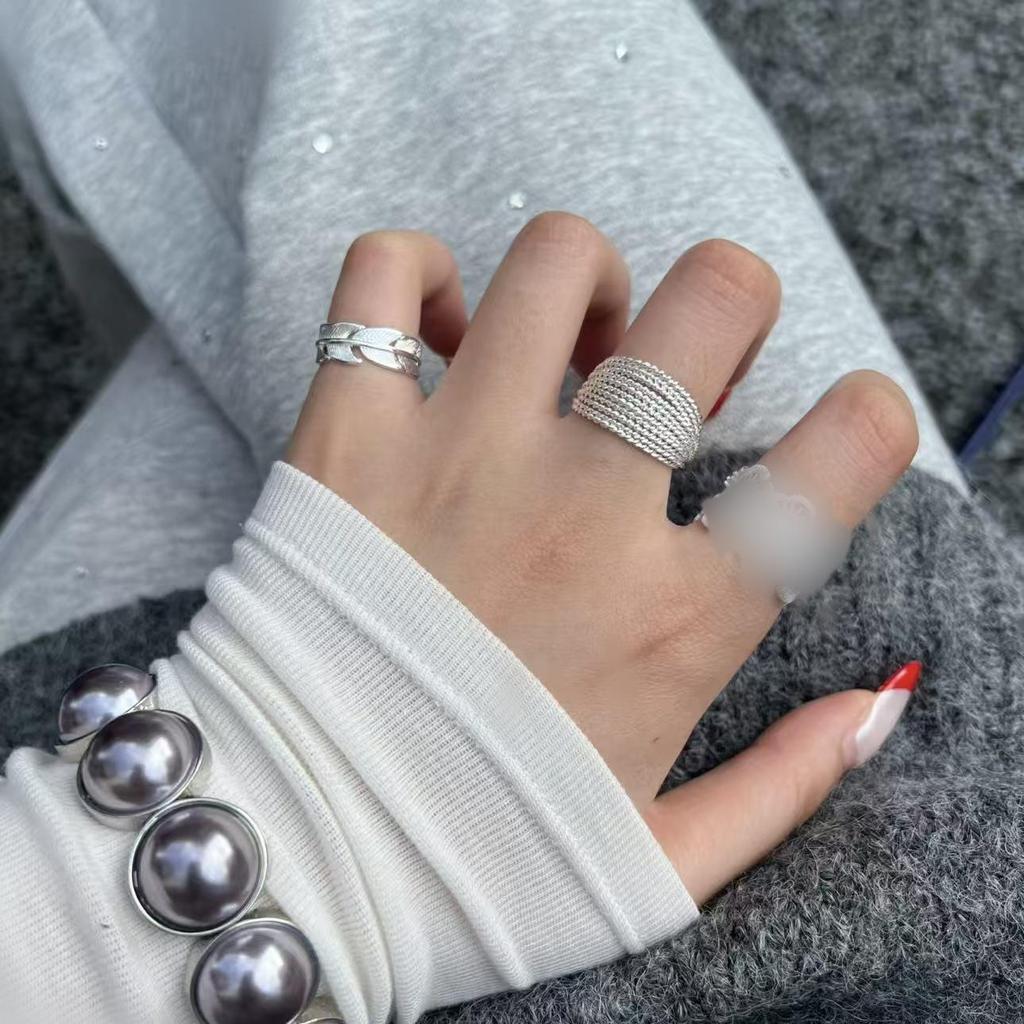 Sterling Silver Niche Design Open Ring: Korean Style, Stackable, Colorfast, Light Luxury
