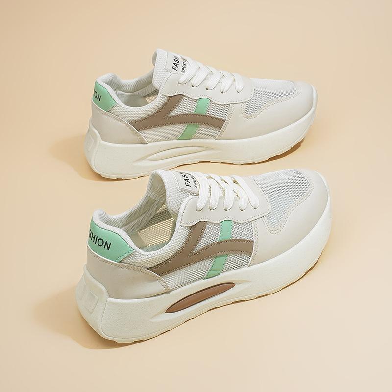 2025 Summer Women's Shoes New Breathable Hollow Mesh Shoes Children's Korean Version Versatile Platform Sports Shoes Casual Dad Shoes