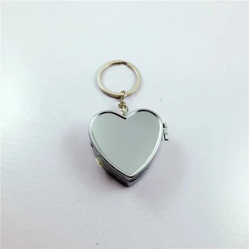 1PC Heart Shape Box Metal 2 Slots Medicine Organizer Container Vitamin Box for Travel Outdoors