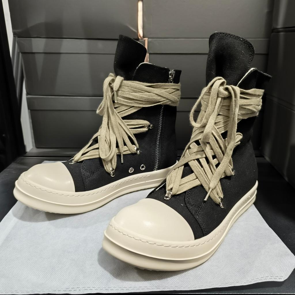 Herren High Top Schuhe Lässige Canvas Plateau Luxus Sneaker Schnürer Damen Sneaker Reißverschluss High Street Designer Herbststiefel