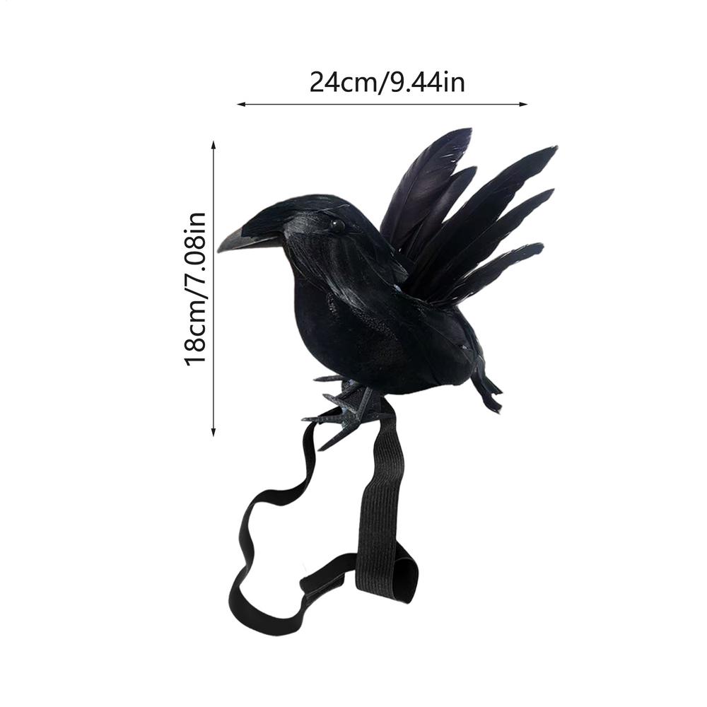 Raven Decor Standing On Shoulder Raven Figurine Spooky Gothic Bird Props For Indoor Bathroom Party Bedroom Living Room Outdoor