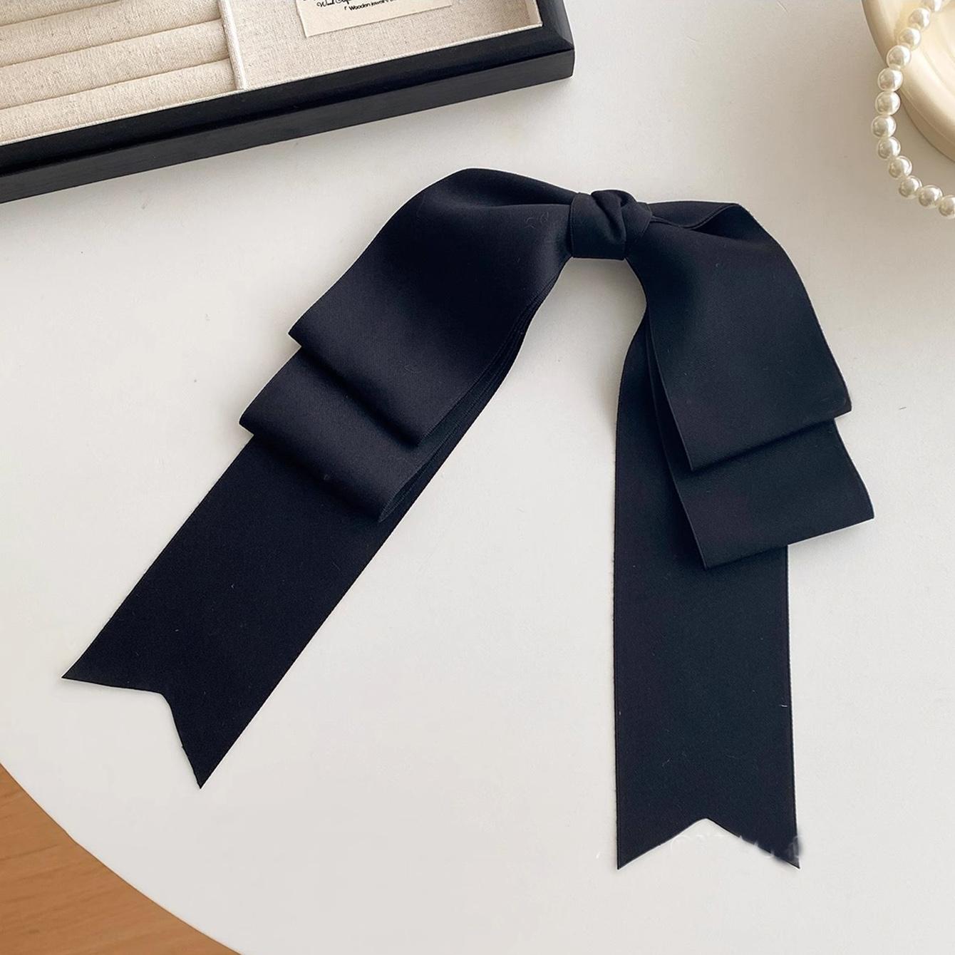 

1pcs Women Solid Color Ribbon Long Big Bows Hairpin Ballet Style Clips Hair Accessories for Girls Trendy Summer Headpiece