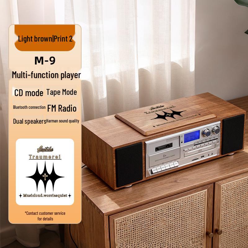 Bluetooth Retro Cassette CD Player with Harman-Quality Sound and High-Power Speaker