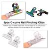 6pcs Nail Pinching Clips C-curve Nail Pinching Clips Acrylic Nails Pinchers Nail Pinching Tool C Curve Pinching Clips Manicure Tool
