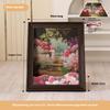 Iris Oil Painting Cat Bed with Replaceable 3D Frame Cat Scratching Board Creative Pet House Scratcher for Cats