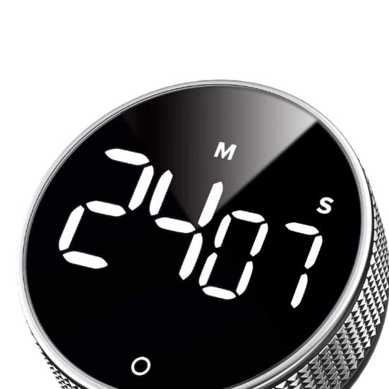 Digital Timer Magnetic Large LED Display Volume Adjustable Students Study Round Kitchen Countdown Cooking Baking Timer