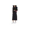 Solid Color Straight Cut Back Slit Casual Long Skirt Women Skirts Black 464890-09