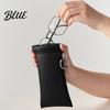Portable Makeup Bag Faux Leather Sunglasses with Hook for Women Compact Organizer Eyewear Lipstick And Small Cosmetics Self Closing Storage