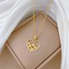Stainless Steel Chain Necklaces for Women Simple Hollow Love Heart with Zircon Pendant Necklace Trendy Collar Accessories Gifts