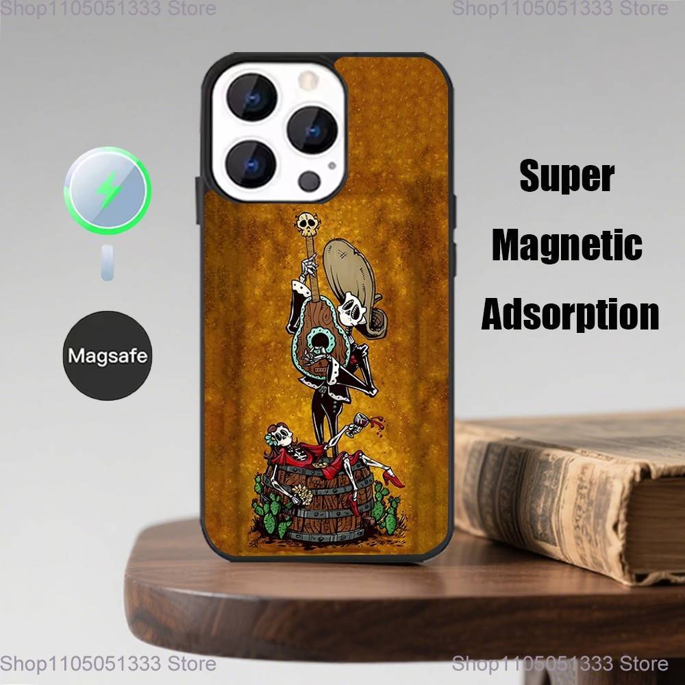 Day of the Dead Mexican Catrina Skull Phone Case  For iPhone 17,16,15,14,13,Pro,Max,Plus,Magsafe,Magnetic Wireless Charging Case