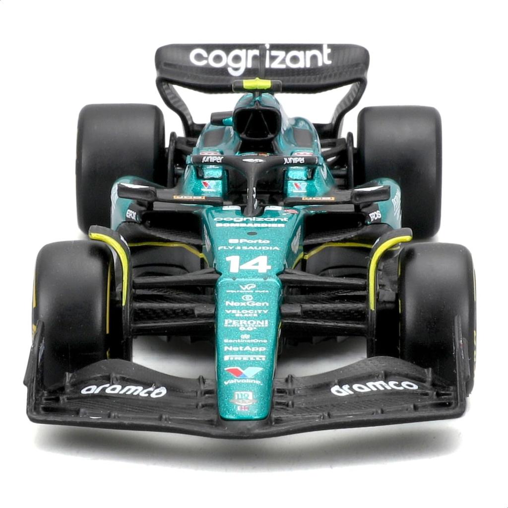 Bburago F1 2023 Model 1/43 Aston Martin AMR23 #14 Fernando Alonso Miniature Car Diecast Model 18-38090(#14)