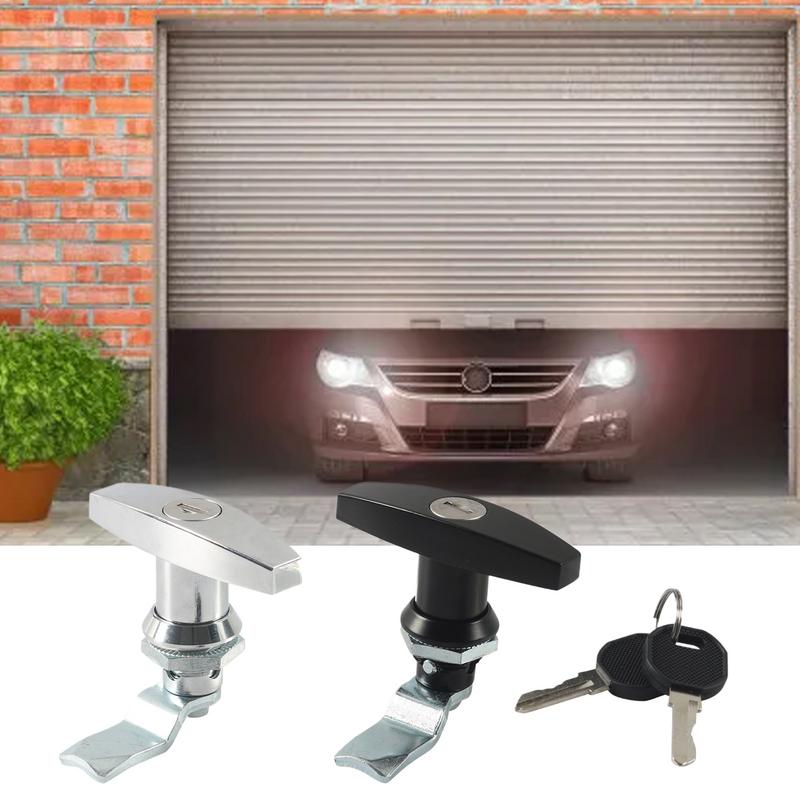 T Handle Door Lock Zinc Alloy Garage Door Locking Kit With 2 Keys Secure Lock Replacement Parts For Toolboxes Vehicle Toolboxes