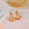 Retro Four-Leaf Clover Mother-of-Pearl Versatile Earrings