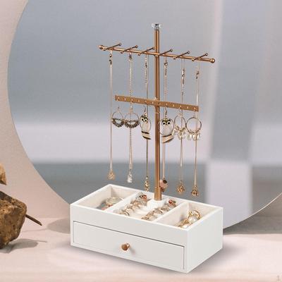 Jewelry Display Stand 2 Tiered Bars Holder Home and Retail Decors for Women Storage