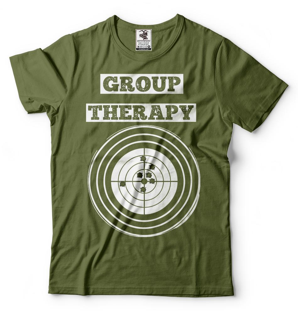 

2nd Amendment Gun Laws Rights Shooting Range Group Therapy T-Shirt 100% Cotton O-Neck Short Sleeve Summer Casual Mens T-shirt 3XL